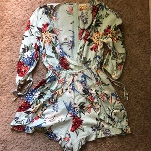 Light blue floral romper